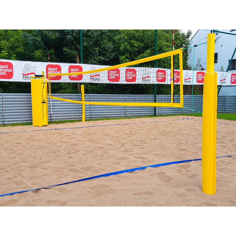 PRO Beach Volleyball Posts 80 × 80 mm with T-Shaped Sand Bases