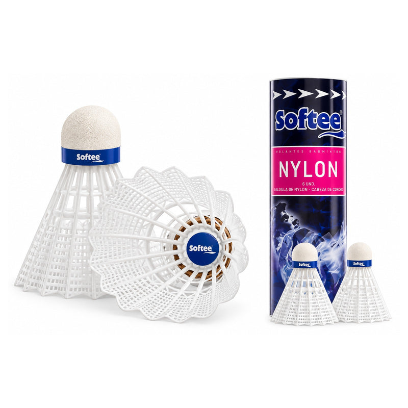 Softee 0.5 Badminton Shuttlecocks – White, 6-Pack