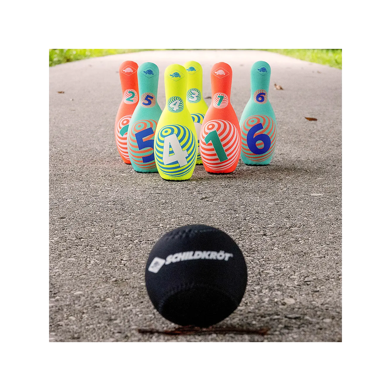 Neoprene Bowling Set – 6 Pins and Ball with Storage Bag