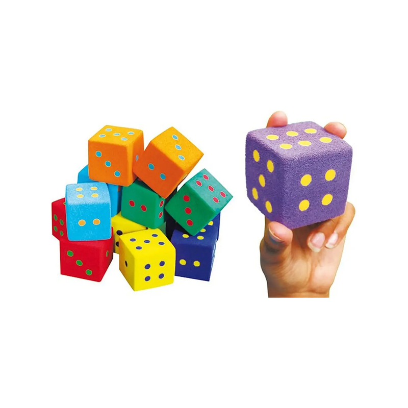 Foam Dice Set of 12 – 6 Different Colours for Play and Active Learning