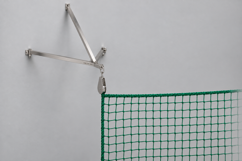Handball Safety Net 4 × 11 m – Complete Set with Wall Brackets and Floor Anchors