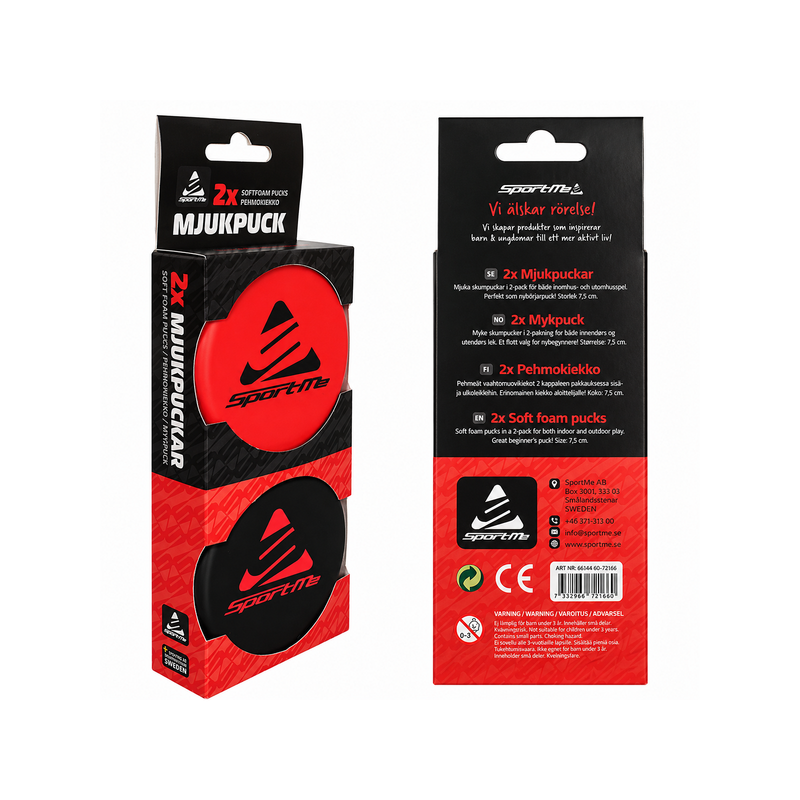 Foam Hockey Pucks 2-Pack – for Indoor and Outdoor Play